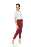 Lilian Tailored Pants in Wine - Mint Ooak - Bottom - 3