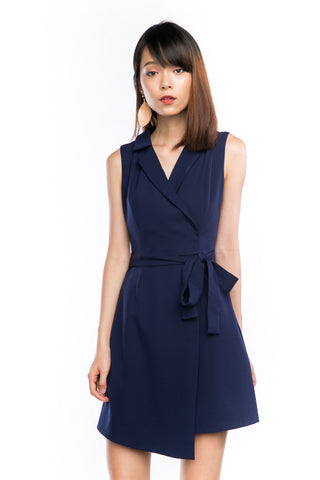 Amelia Tux Collar Sash Dress