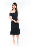 Claireen Toga Bardot Midi in Midnight Blue