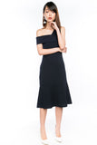 Claireen Toga Bardot Midi in Midnight Blue