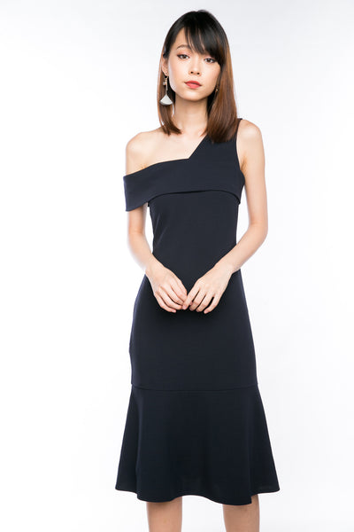 Claireen Toga Bardot Midi in Midnight Blue