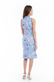 Renne Classic Cheongsam in Blue Abstract