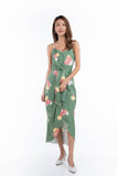 Wendy Tie Detail Abstract dress in Green