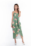 Wendy Tie Detail Abstract dress in Green