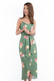 Wendy Tie Detail Abstract dress in Green