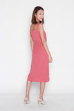 Charlene Button Down Belted Dress in Dark Salmon