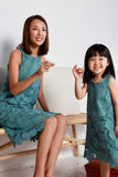 Mini Nadia Crochet Dress in Teal
