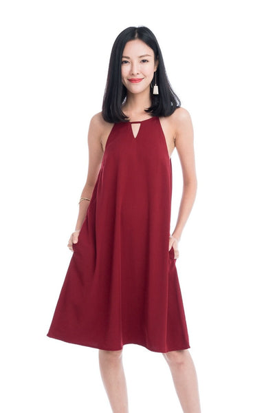 Evie Trapeze Dress in Red