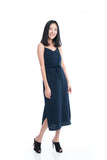Cara Strappy Midi Slip in Navy