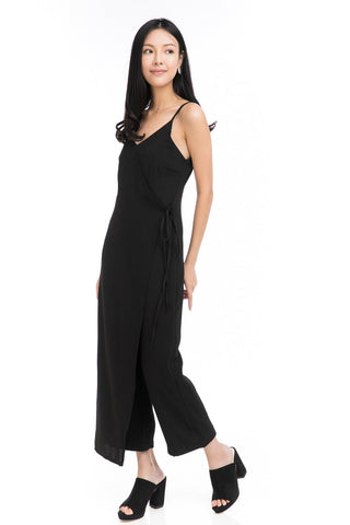 Tessa Tie Romper in Black