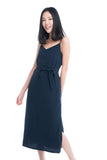 Cara Strappy Midi Slip in Navy