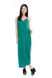 Tessa Tie Romper in Emerald Green