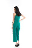 Tessa Tie Romper in Emerald Green