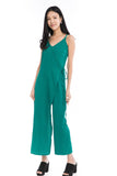 Tessa Tie Romper in Emerald Green