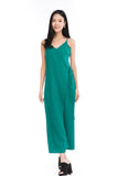 Tessa Tie Romper in Emerald Green