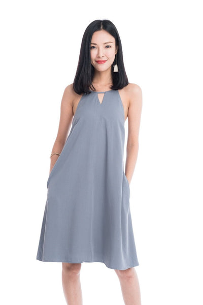 Evie Trapeze Dress in Blue