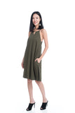 Evie Trapeze Dress in Olive