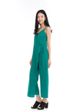 Tessa Tie Romper in Emerald Green