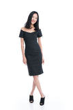 Layla Classic Off Shoulder Dress in Black