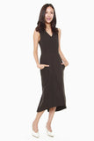 Felicia Assymetric Sheath Dress in Black