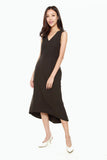 Felicia Assymetric Sheath Dress in Black