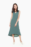 Felicia Assymetric Sheath Dress in Jade