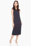Jenn Shift Dress with Pleated Hem in Navy