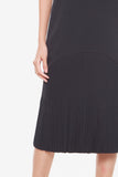 Jenn Shift Dress with Pleated Hem in Navy