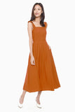 Jermaine Fit & Flare Dress in Tangerine