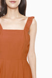 Jermaine Fit & Flare Dress in Tangerine