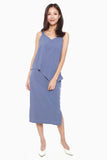 Angeline Ruffle Dress in Sky Blue