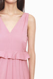 Giselle Ruffles Hem Dress in Rose