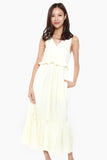 Giselle Ruffles Hem Dress in White
