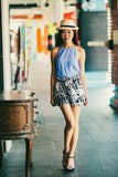 Tammy Abstract Monochrome Skorts - Mint Ooak - Skorts - 1