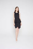 Dianna Centre Fold Peplum Dress in Black