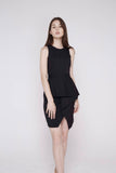 Dianna Centre Fold Peplum Dress in Black