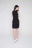 Dianna Centre Fold Peplum Dress in Black