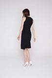 Ria Side Fold Pleated Midi In Black