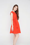 Gracia Side tie Skater in Red