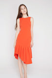 Dyana Assymetrical Mermaid Bottom Midi Shift in Chilli