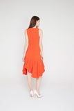 Dyana Assymetrical Mermaid Bottom Midi Shift in Chilli