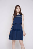 Alvery Crop Top Skater in Navy