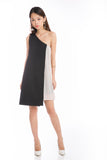 Alyia Toga Pleated Dress in Black