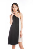 Alyia Toga Pleated Dress in Black
