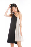 Alyia Toga Pleated Dress in Black