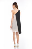 Alyia Toga Pleated Dress in Black
