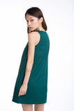 Jean Panel Block Shift dress in Emerald Green