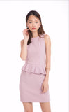 Rye Ruffle Peplum in Dusty Pink