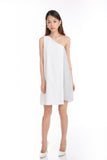 Alyia Toga Pleated Dress in White