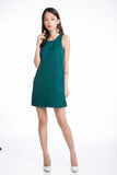 Jean Panel Block Shift dress in Emerald Green